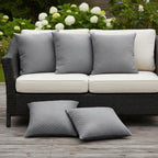 STITCHNEST Quilted Velvet Cushion Covers Set of 5 | Soft Grey | 16x16 Inches | Premium Sofa & Living Room Décor