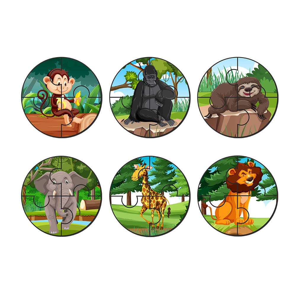 Artvibes Cute Animals Premium Wooden Puzzles for Kids | Jigsaw Puzzles for Kids Age 2-5 | 4 Piece Puzzles | Toddlers Wooden Puzzle (PZ_604N), Set of 6