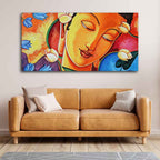 VIBECRAFTS Canvas Paintings for Living Room Drawing Room Abstract Wall Painting of Spiritual Buddha Fitted with Wooden Frame for Home|Office|Gift(PTVCH_2282)