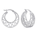 TRUESILVER ACPL 925 Sterling Silver Small Mesh Filigree Hoops Earring Handmade Round Basket Weaven Hoop Earrings for Women Teen 25 MM