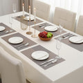 YELONA Placemats Set of 6, Heat-Resistant Woven Vinyl Table Mats, Non-Slip & Washable Dining Tablemats for Kitchen & Dinner Decor, Bear Brown (45cm x 30cm) Kafalo