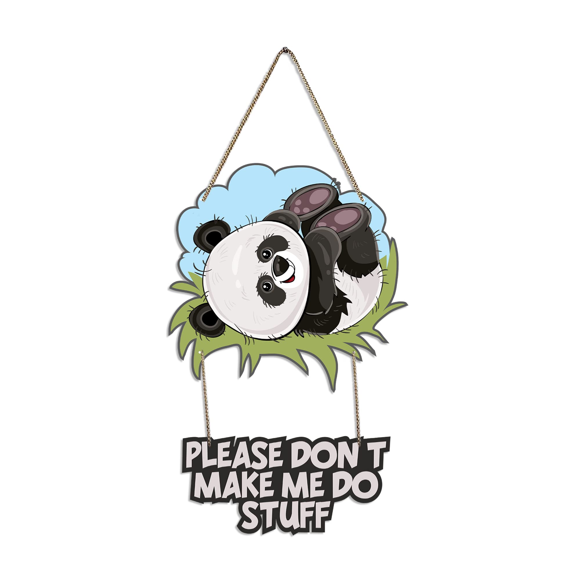 Artvibes Please Don't Make Me Do Stuff Printed Wooden Wall Hanging for Living Room | Quotes Decor Item | Printed Wall Decoration | Wall Poster | Graphic Art | Unique Gift | Cafe Decor (WH_5715N)