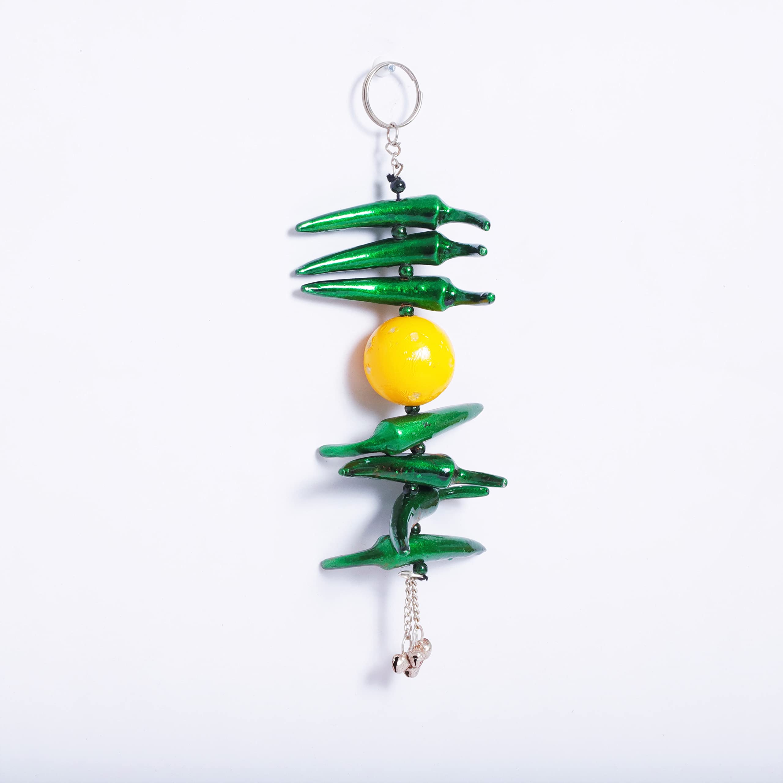 KridayKraft Metal Nazar Battu Nimbu Mirchi for Evil Eye Protection and Nazar Suraksha (Bad Eye), Suraksha Kawach Mask for Home,Office Wall & Door Hanging Decor Accessories,Feng Shui Vastu Showpiece.
