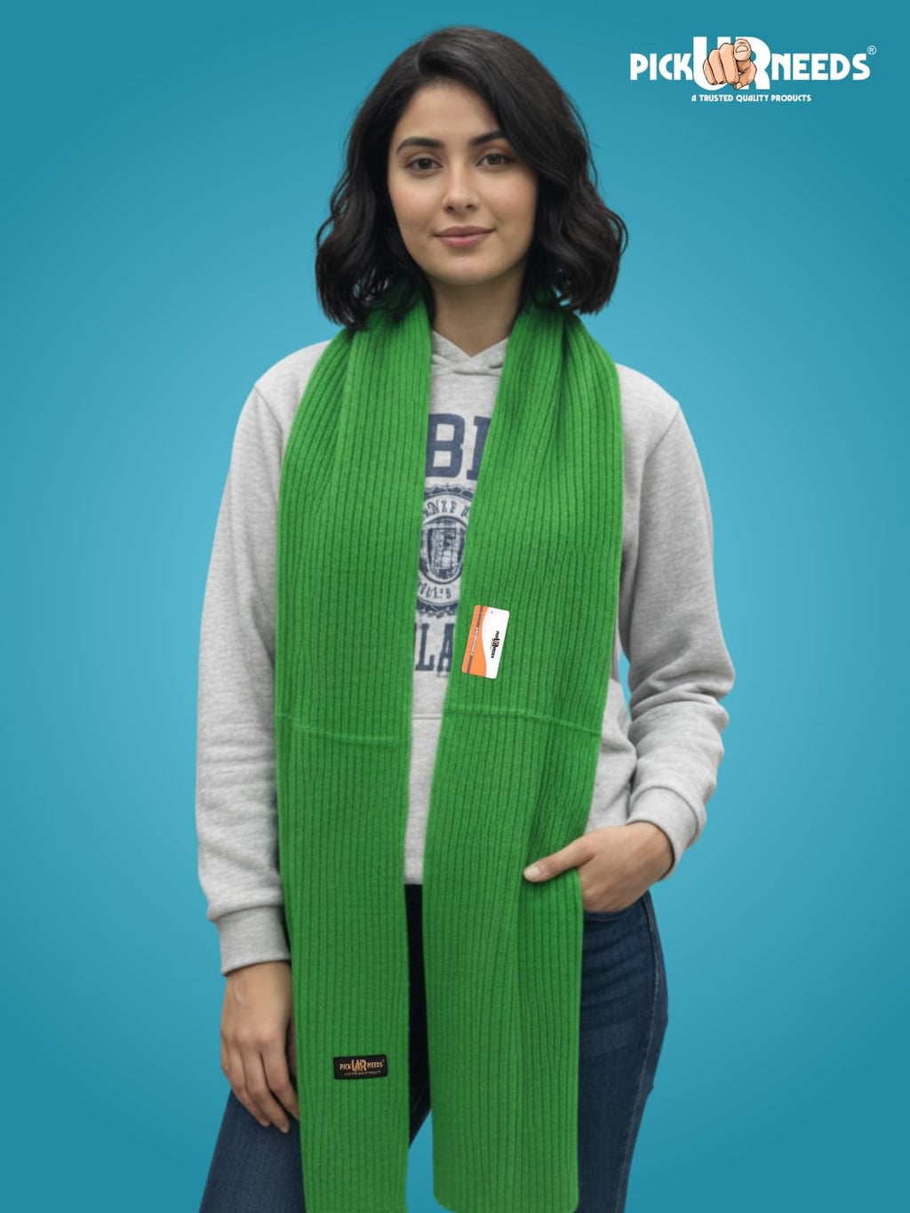 Pick Ur Needs Ultra Soft Ribbed Knit Muffler for Women Warm Winter Woolen Scarf Cozy Lightweight Neck Warmer for Casual & Outdoor Use