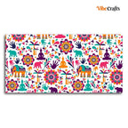 VIBECRAFTS Canvas Paintings for Living Room Drawing Room Madhubani Art Canvas Wall Painting Fitted With Wooden Frame for Home | Office | Gift (PTVCH_2413)