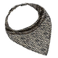 Hair Drama Co. Zebra Print Elastic Bandana Head Scarf for Women - Brown | Silk Satin Head Wrap Bandana Scarves | Boho Style Statement All Day Wear Headband Scarves | Hair Scarf Accessories