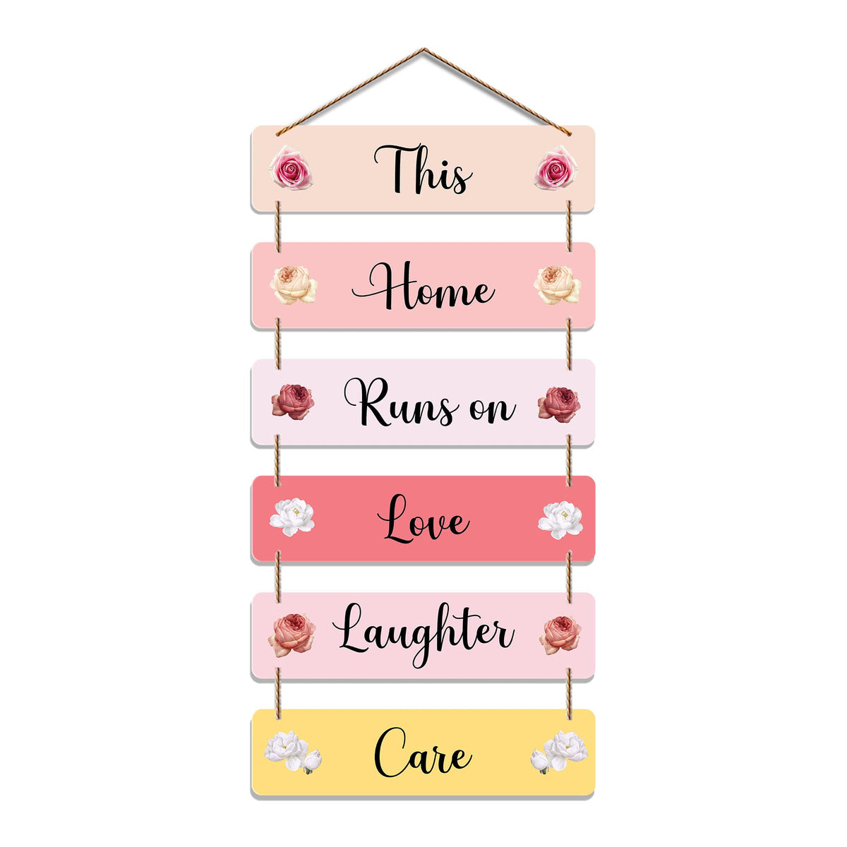 Artvibes Decorative Wall Hanging Wooden Art Decoration Item For Living Room | Bedroom | Home Decor | Gifts | Quotes Decor Item | Wall Art For Hall | Mdf Wall Decoration, Set Of 6 (WH_3211N)