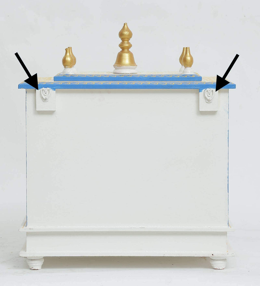 Jodhpur Handicrafts Wooden Home Temple, Home Temple Pooja Mandir with Door Pooja Room Stand Size LXBXH 20X12X24 INCH