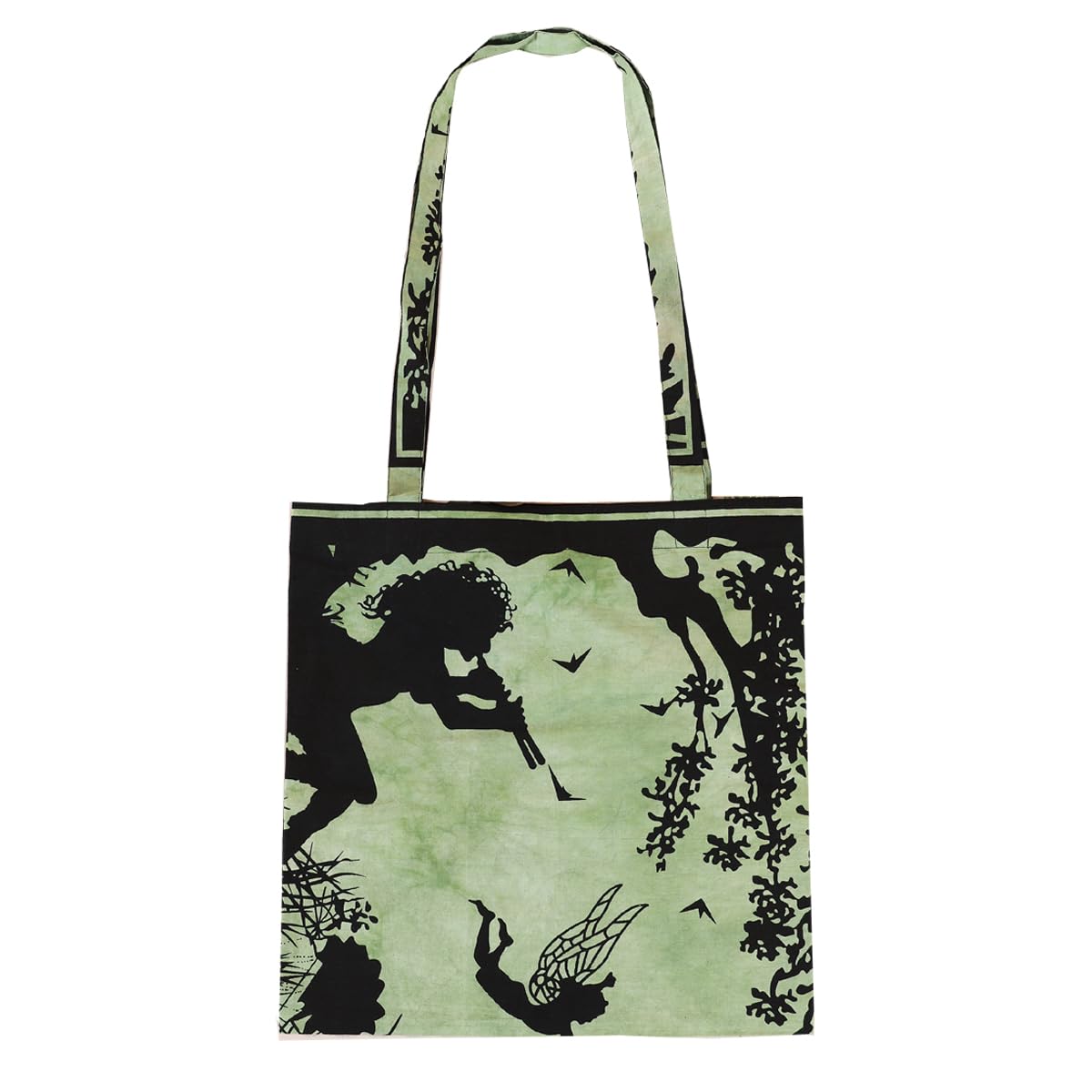 Ravaiyaa - Attitude is everything Cotton Shoulder Bag/Tote Bag For Women| Printed Multipurpose Handbag With Top Zip | Best For Shopping, Travel, Work, Beach, Office, College (Green Fairy Land)