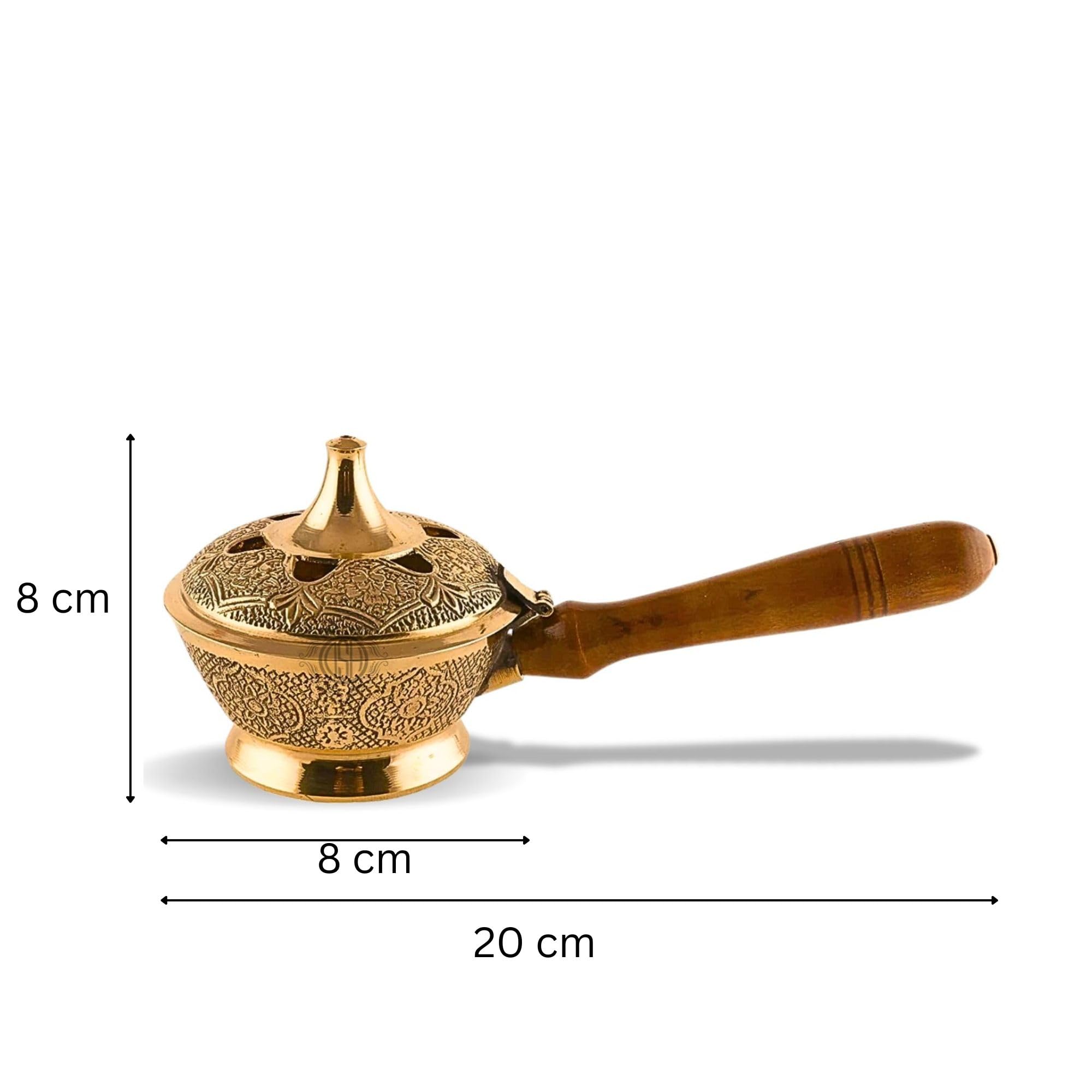 DSH CRAFTING YOUR CURIOSITY Brass Incense Bakhoor Burner Home Fragrance Incense Burner Kapoor Dani Dhoop Burner Home Decor Loban Burner. (Medium)