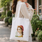 Adorvue Reusable Premium Mood Artful Everyday Tote Bag Stylish Eco-Friendly Cotton Handbags, Canvas Bags for College, Shopping, Office, Travel, Grocery Runs, Beach Day and Casual Outing Pack of 2