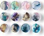 OLAFUR12-Pcs Marble Fridge Crystal Magnet Tree Set - Elegant Decorative Magnets for Refrigerator, Whiteboard, Locker, Cabinets, Office & Classroom (Crystal Magnet - Marble)