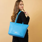 Caprese womens ANNIKA T Large BLUE Tote Bag
