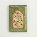 ATRANGI STUDIO Handpainted Wooden Wall Frame | Rajasthani Traditional Craft | Decorative Floral Wall Hanging Art for Living room, Bedroom, Office | 12×8 Inch, Green