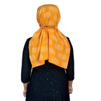 Switchon Pure Cotton Innovative scarf Hijab for Women with closer 3 inch Hook and Loop Tape for size adjustment for 12 yrs and above (Mustard_Orange)