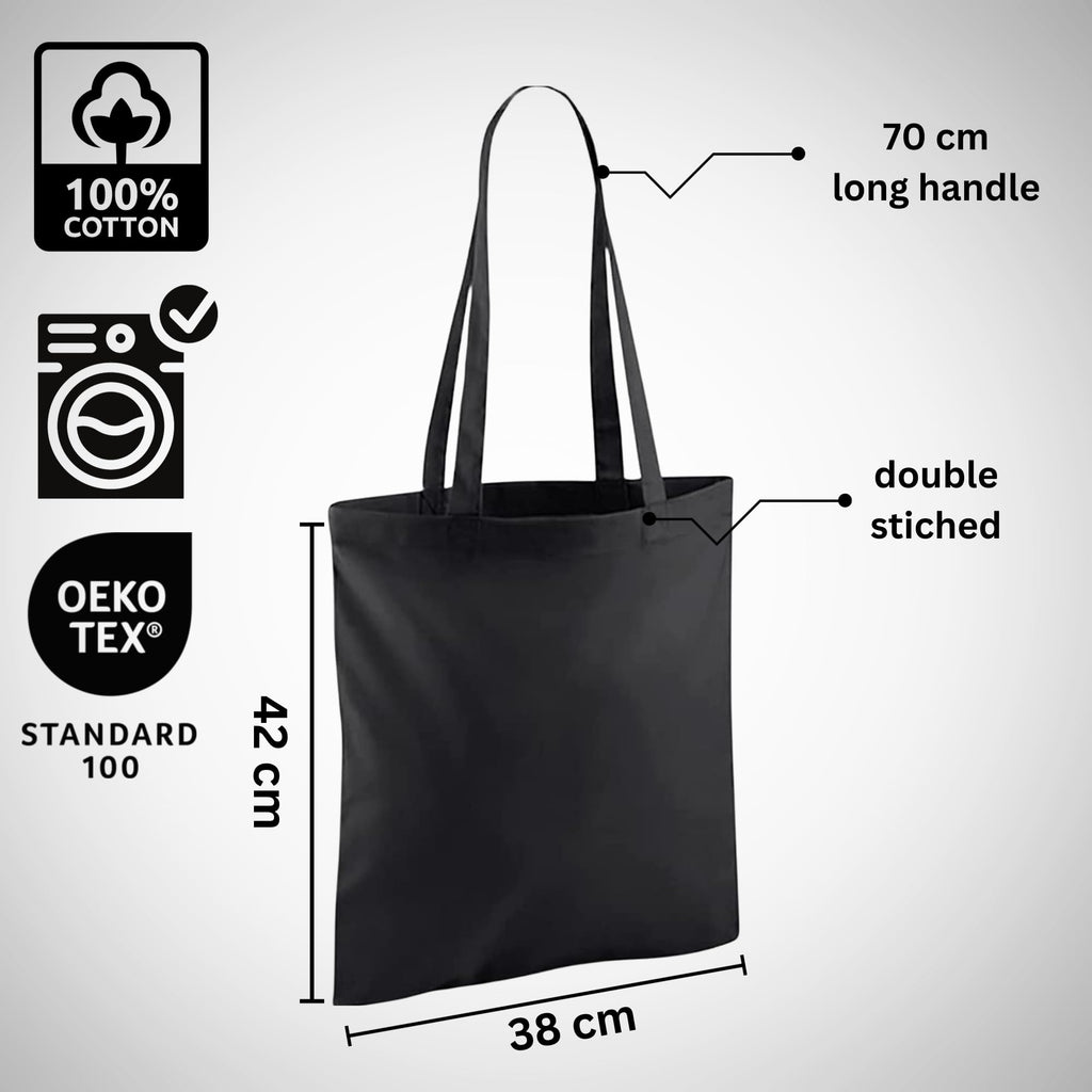 Wonky Line Cotton Tote Bags Bulk Shopping Shoulder Bag,10 to 100 PCS Multipacks, 100% Cotton Canvas, Reusable Grocery Plain Cloth Bag, Extra Strong Long Handle Shoulder Bag, Printing 5 10 50 100