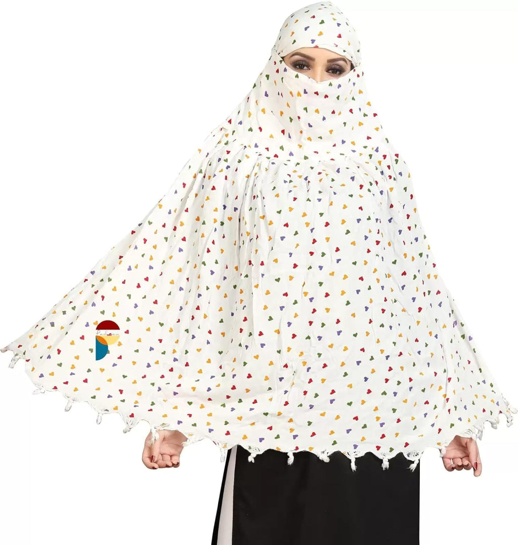 KEMZA Rayon Cotton Printed Long Scarf Cumming Mask For Women And Girls (Multicolor Hearts)