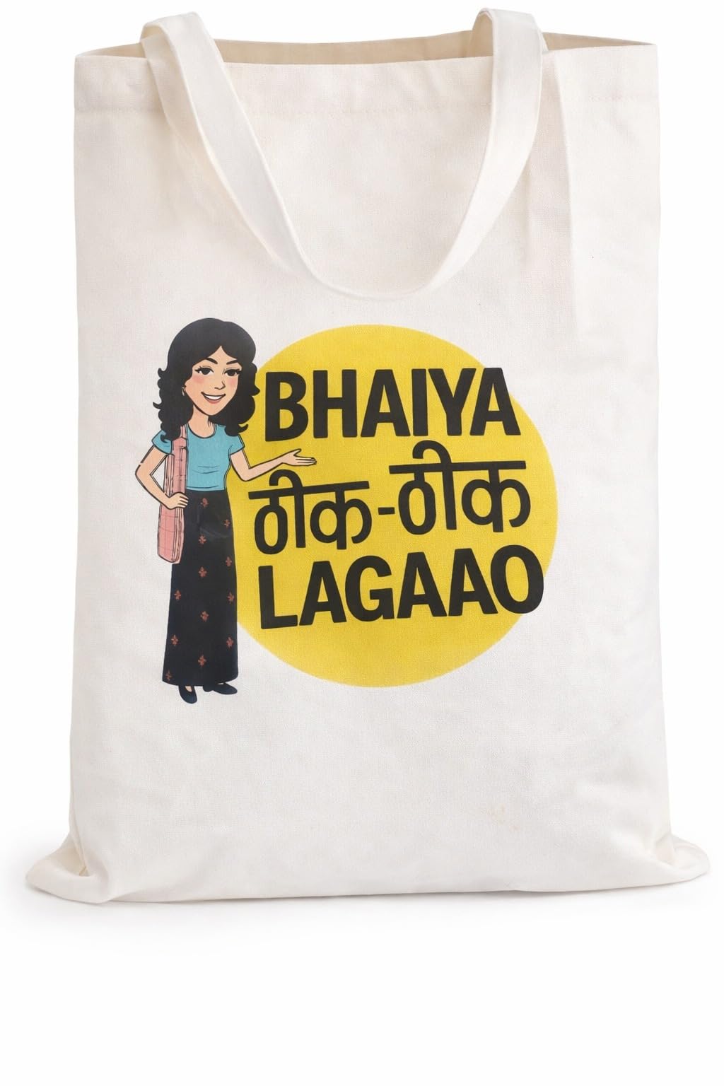 Bhoomi Impex Printed Cotton Tote Bag – Reusable Eco-Friendly Shopping & Everyday Carry Bag, Lightweight & Durable - Print 6