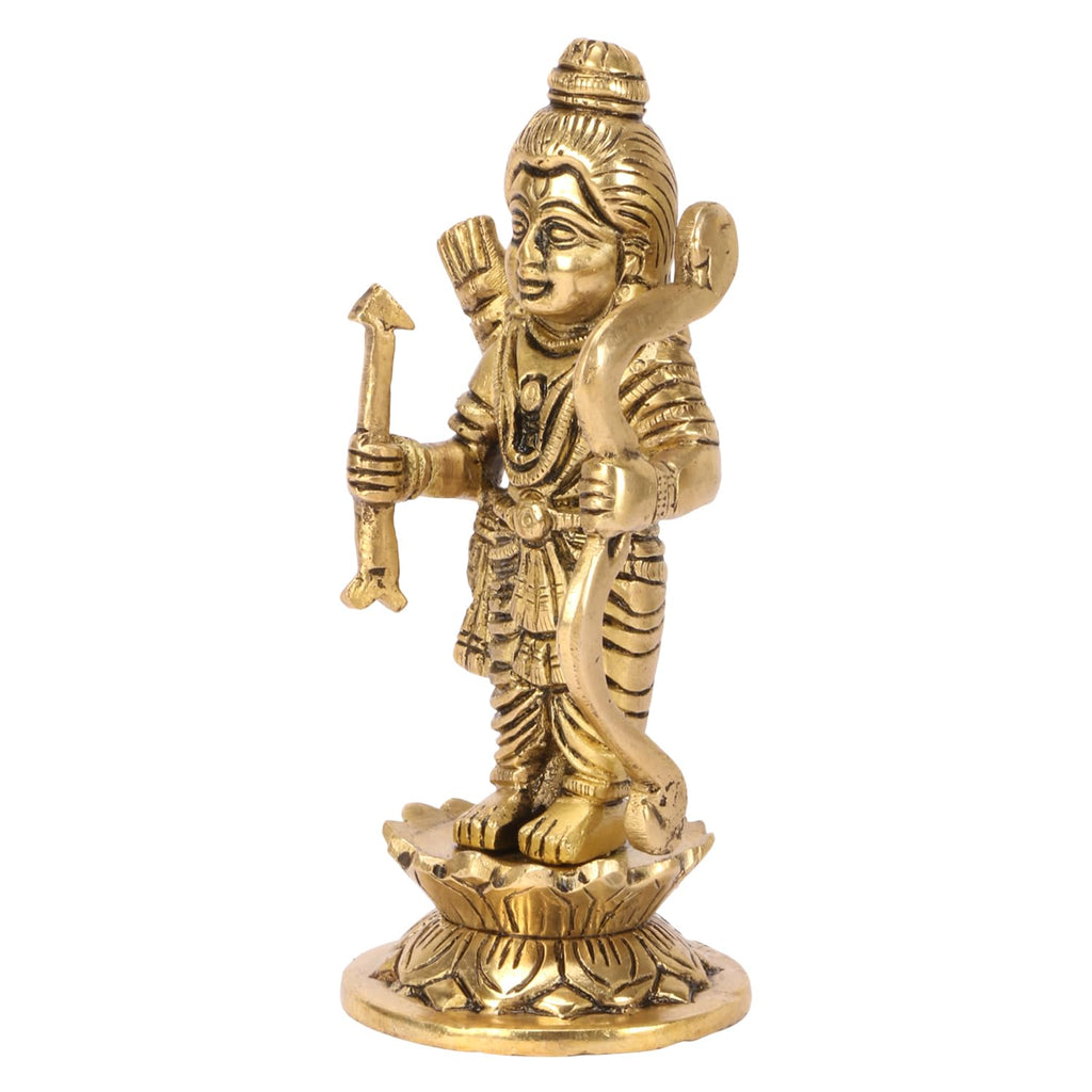 ARTVARKO Brass Ram Lalla Idol Ayodhya Murti Shree Ram Lalla Statue Mandir Puja Office Home Décor Gift Gold, Height- 5 Inch,Standard 1pcs.
