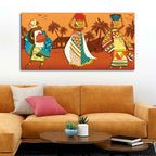 VIBECRAFTS Canvas Paintings for Living Room Drawing Room Canvas Wall Painting of African Lady Dancing for Home|Office|Gift(PTVCH_2391)(48 x 24 Inches)