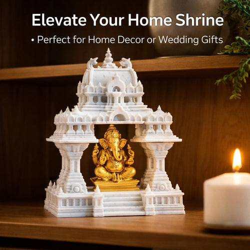 3D Printed Mini Temple Mandir for Home Decor & Return Gifts | Detachable Top Dome | 4 Colors | 3 Sizes (Ivory, Small)