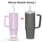 enem Tumbler, Lavender Dream, Tumbler with Metal Straw, Sipper, with Lid Leak Proof, 1 Metal Ice Cube, 1 Copper Spring (Tamba), Base Protector (Black/White), Mug Travel, 1.2L