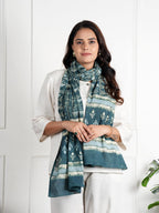 RAI SAHAB Printed Cotton Scarf for Women, Lightweight Soft Scarves Stoles for Summer & Winter(ST-99GRN10)