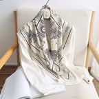 CrossKulture Printed Poly Silken feel Scarf Stole for Women | Stylish, Soft, & Lightweight | Satin Feel Neck, Hair & Head Scarf for Women | Square Silk Stole for Handbag (Colour79)
