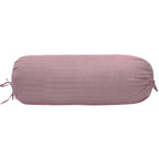 Trance Home Linen 100% Cotton 16x32 inch 200TC Striped Bolster Cover | Round Bed Side Long Bolster Pillow Cover to fit 24 Length 9 Dia | Pack of 2 Bolster Cover only (16x32 inch, Cameo Rose)