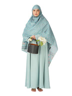 ANAApparels ANA Khansa Blue Green Floral Dupatta | 92 x 42 Inches – Premium Mulmul Cotton | Lace Border | Lightweight, Soft & Breathable