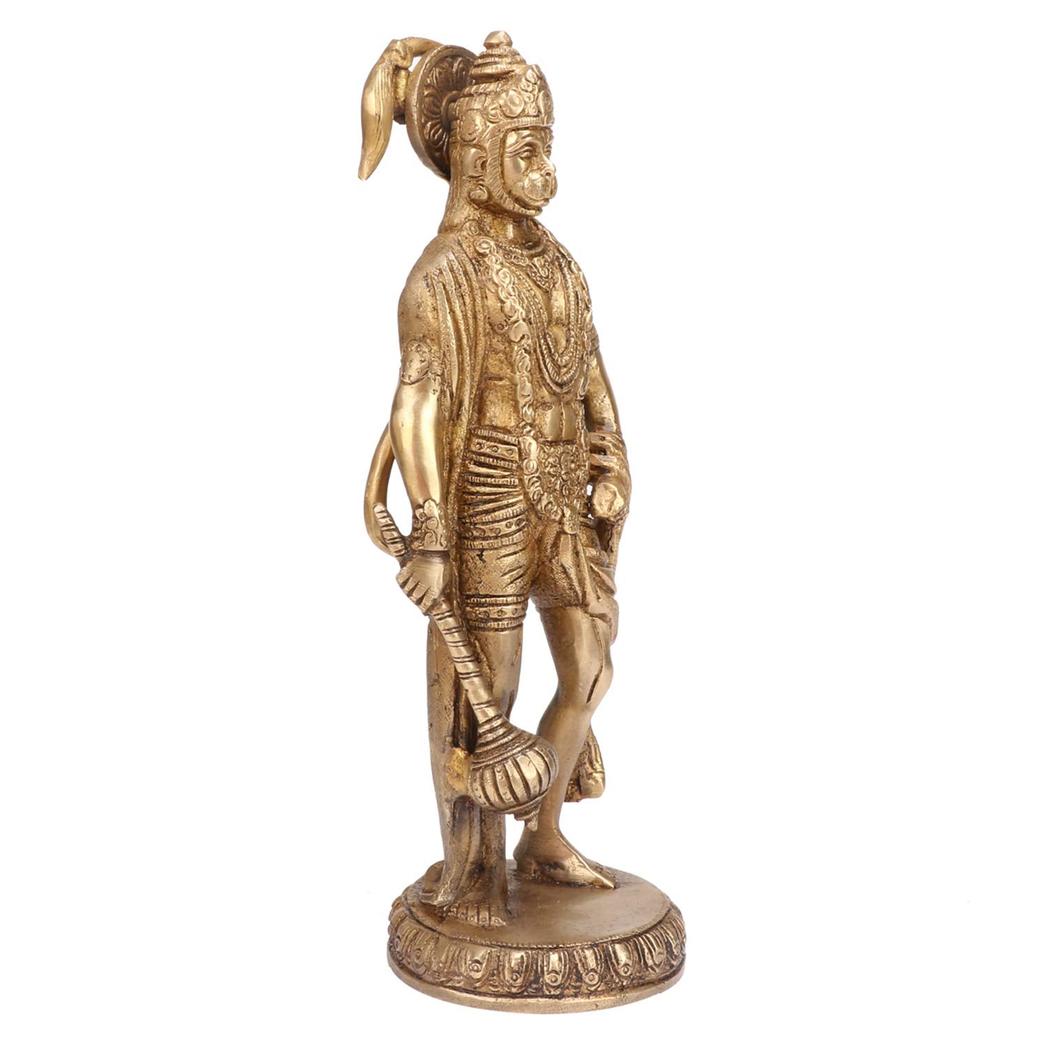 SVARUP Brass Hanuman Ji Murti Lord Balaji Bajrangbali Bahubali Sankat Mochan Bhagwan Idol Multicolor Height 10 Inches