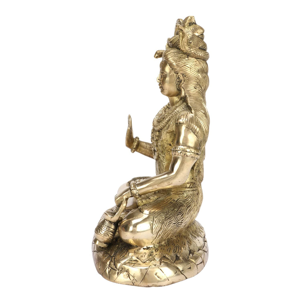 ARTVARKO Brass Shiva Murti Idol Shiv Shankar Bhole Statue Home Mandir Puja Temple Decor Showpiece Pooja Size 10 Inches