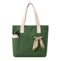 HOMELYA Explore Cotton Tote Bag for Women | Spacious Lightweight Shoulder Handbag for Office | College & Travel | Stylish Everyday Carry Bag (Olive)
