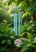 Paradigm Pictures Big Madhubani Wind Chimes for Home Balcony Positive Energy- Positive Energy Items (6 Pipe Wind Chime) (Floral)