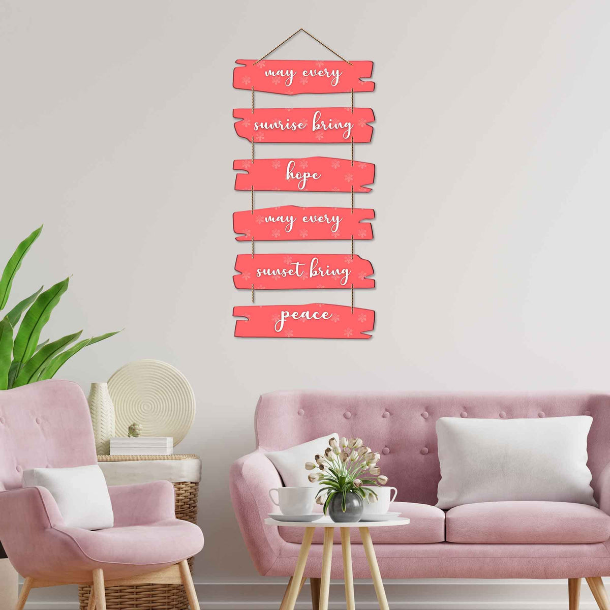 Artvibes Decorative Wall Hanging Wooden Art Decoration item for Living Room | Bedroom | Home Decor | Gifts | Quotes Decor Item | Wall Art For Hall | Mdf Wall Decoration, Set of 6 (WH_3223NR)