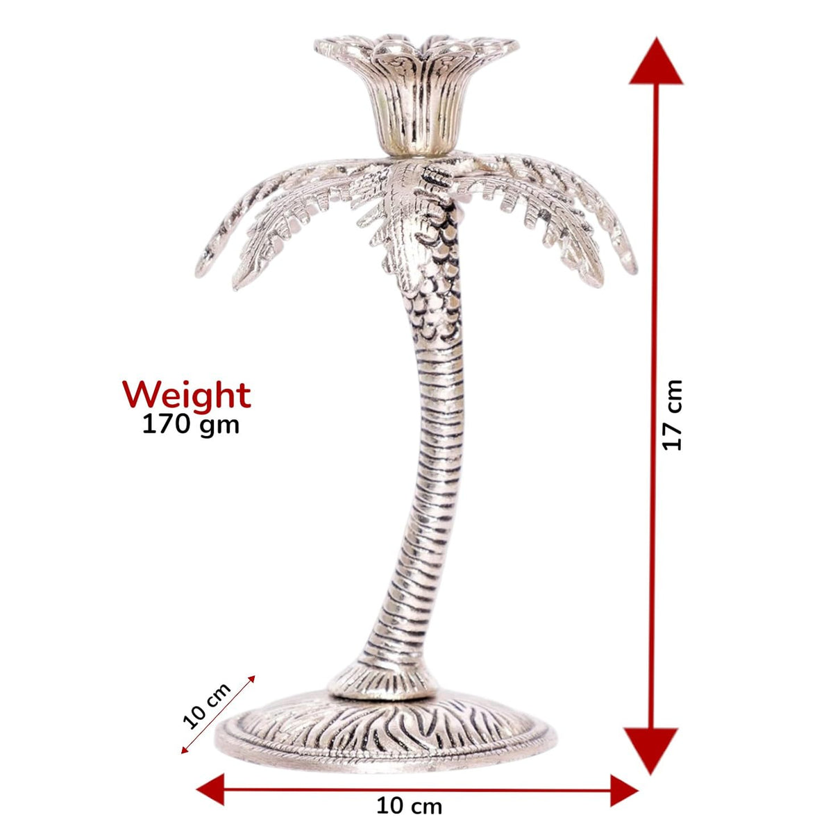 KridayKraft Metal (Palm) Khajur Candle Holder for Home Hotal Decor Candle Stand Tree Statue for Candle Light Dinner & Dining Table Decorative Showpiece for Decoration & Gift Purpose