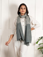 STYLE SHOES Stole/Scarf For Female Colour- Grey Soft Cotton Blend Ethnic Printed Pattern Scarves
