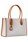 Carrylux Women's Soft & Lightweight Tote Bag | Handbag | 14-inch Laptop Space | Off-White & Tan