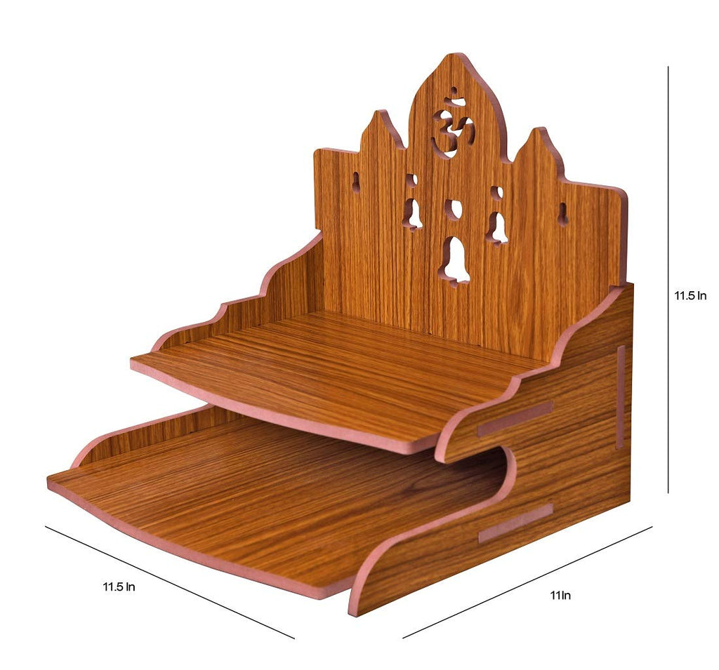Lakhaji Christian Wooden Wall Hanging Temple for Home and Shop,Office and Home showpiece Temple (Orange-3)
