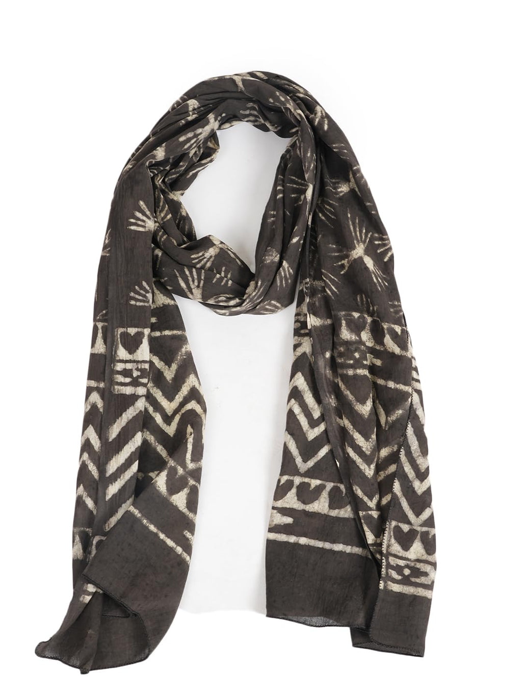 RAI SAHAB Fancy Scarf Lightweight & Comfortable for All Seasons(ST-65BLK10)