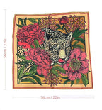 ULOS Women's Leopard Animal Print Shiny Dubai Style Luxury Abstract Pattern Satin Head Scarf - Neck Scarf (Square) (22x22)