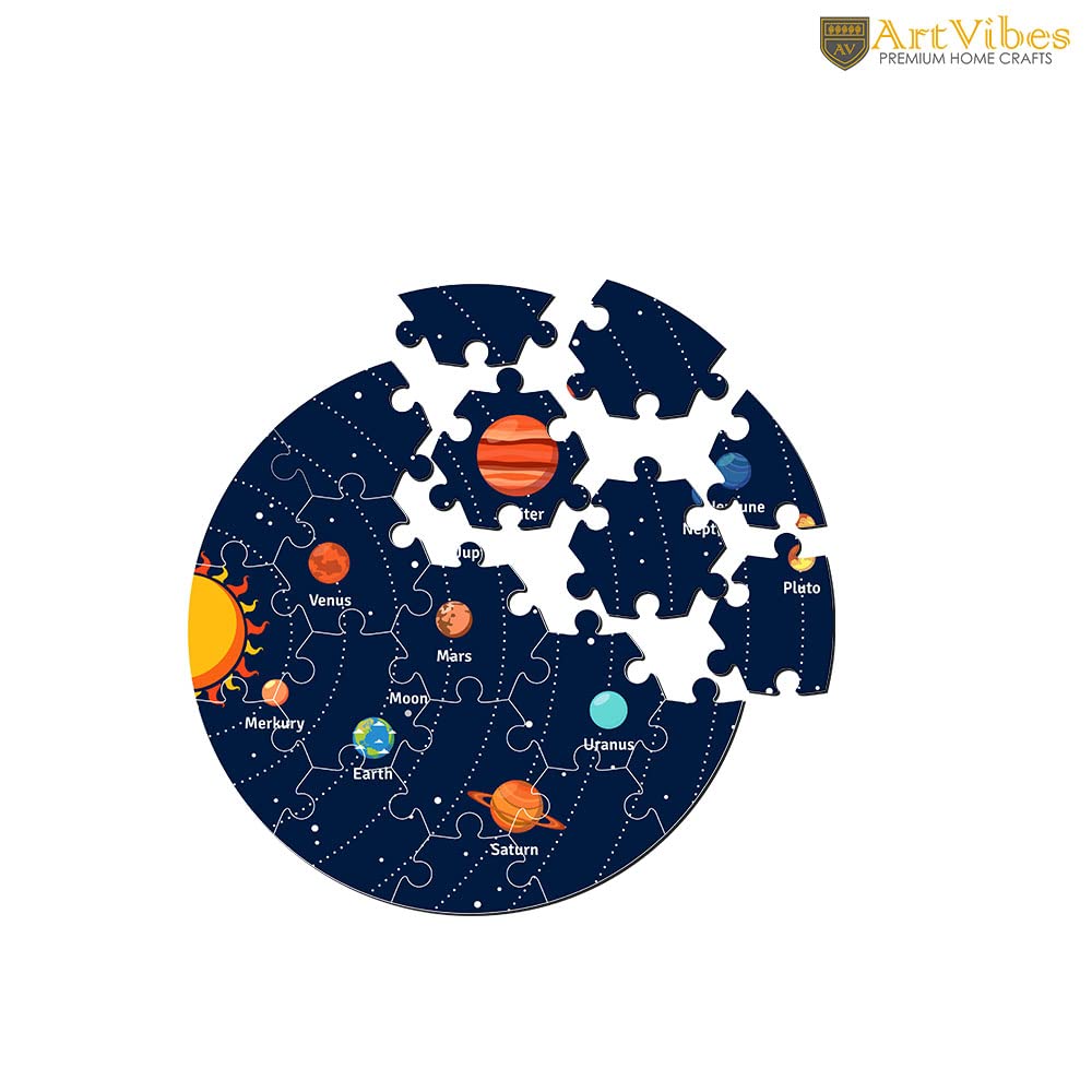 Artvibes Our Solar System Wooden Premium Puzzles for Kids | Jigsaw Puzzles for Kids Age 3-5 | 19 Pieces Puzzle | Toddlers Wooden Puzzle | Fun Learning Brain Booster for Little Children (PZ_701N)