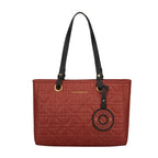 Caprese Aimee Medium Quilted Faux Leather Tote Bag for Women | Multi-Compartment Zippered Shoulder Handbag with Detachable Charm | Perfect for Work, Travel & Shopping (Intense Rust)