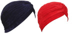 BISMAADH Velvet Soft Pleated Pre Tied Knot Readymade Turban/Pagri Head Wraps for Men & Women