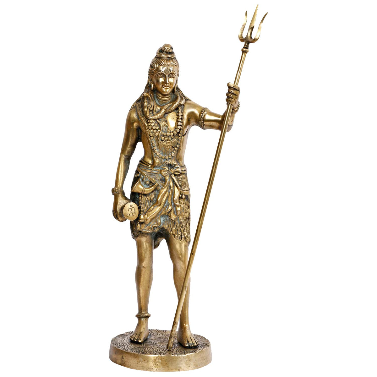 ARTVARKO Brass Standing Shiva Idol Statue God Bholenath Shiva Lord Shanker Idol Showpiece for Pooja Home Office Temple Art Decor 18 Inch.