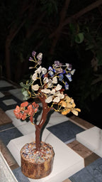FIRSTRAY® 7 Chakra Vastu Crystal Stone Tree for Vastu and Healing (Height: 6 Inches) | (F14)