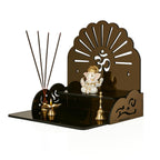Fliptic Acrylic Wooden Temple with Om Symbol DIY || Wall-Mounted Pooja Mandir, Shining Finish for Home, Office, Shop || Wall Mounted Medium Size || Colourful || Do It Yourself (Dark Bronze)