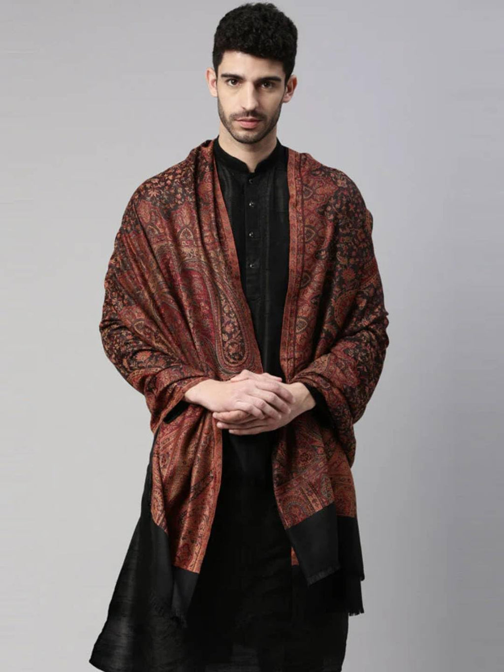 Pashmoda His and Her Gift Set of Kaani shawls With Wooden Gift Box