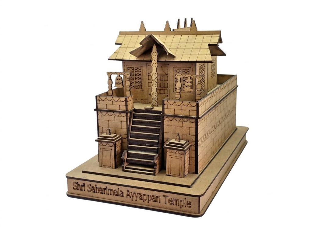 Shri Sabarimala Ayyappan Temple Wooden Model, Decorative Miniature Temple Replica