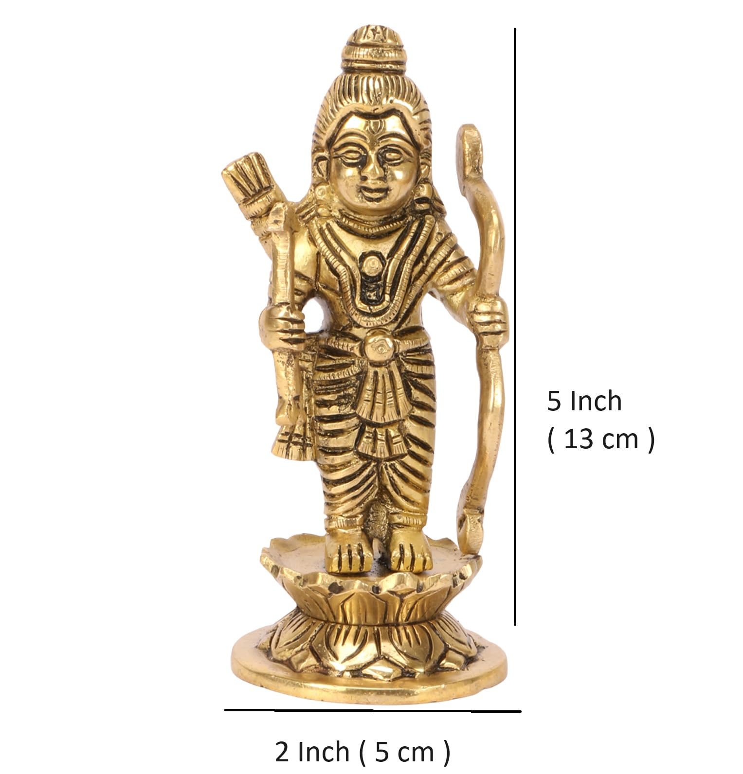 ARTVARKO Brass Ram Lalla Idol Ayodhya Murti Shree Ram Lalla Statue Mandir Puja Office Home Décor Gift Gold, Height- 5 Inch,Standard 1pcs.